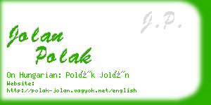 jolan polak business card